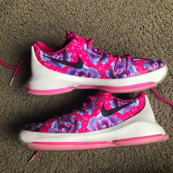 Nike KD 8 Premium In Vivid Pink Aunt Pearl Sz 7Y - Picture 7 of 11